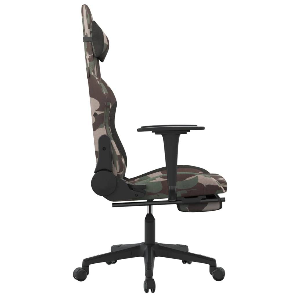 vidaXL Gaming-Stuhl mit Fußstütze Tarnfarben und Schwarz Stoff