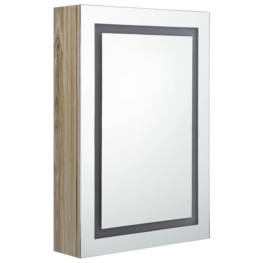 vidaXL LED-Spiegelschrank fürs Bad Eichenoptik 50x13x70 cm