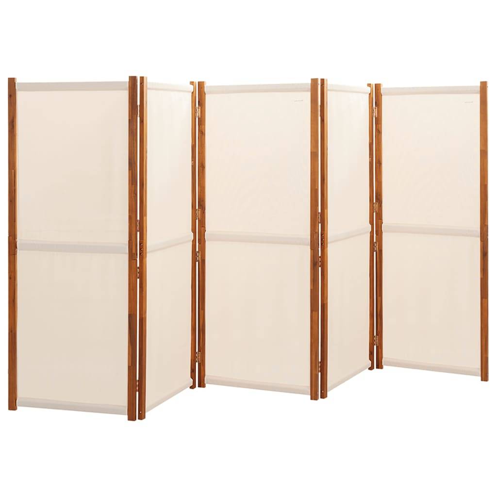 vidaXL 5-tlg. Raumteiler Cremeweiß 350x180 cm