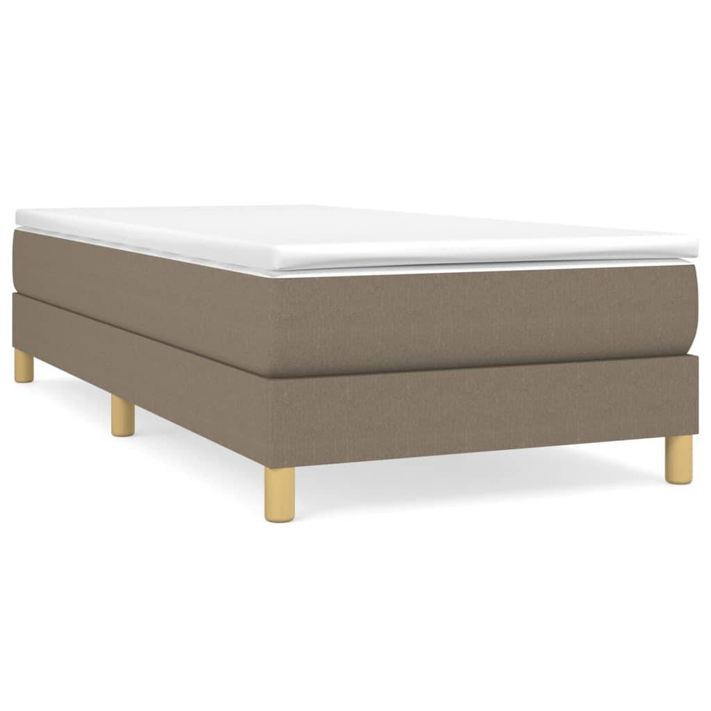 vidaXL Boxspringbett mit Matratze Taupe 100x200 cm Stoff