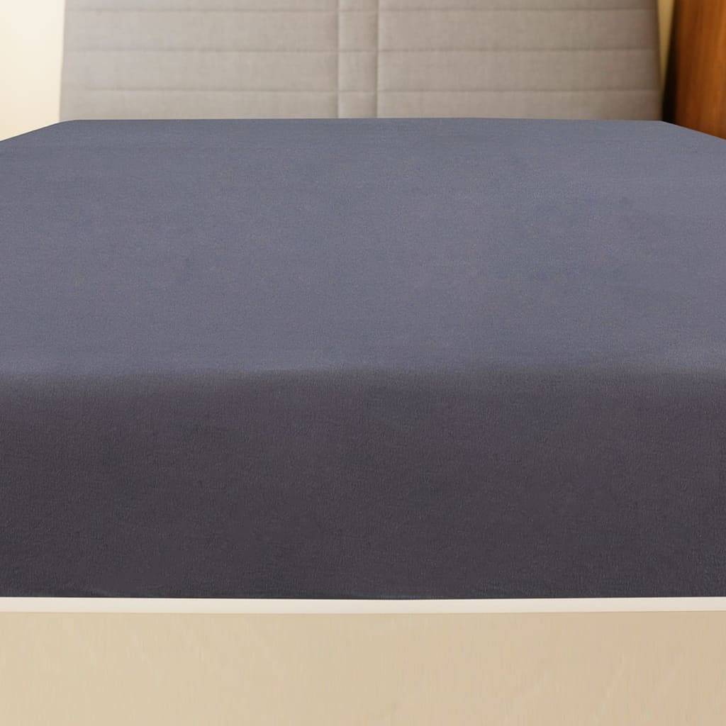 vidaXL Spannbettlaken 2 Stk. Jersey Anthrazit 90x200 cm Baumwolle