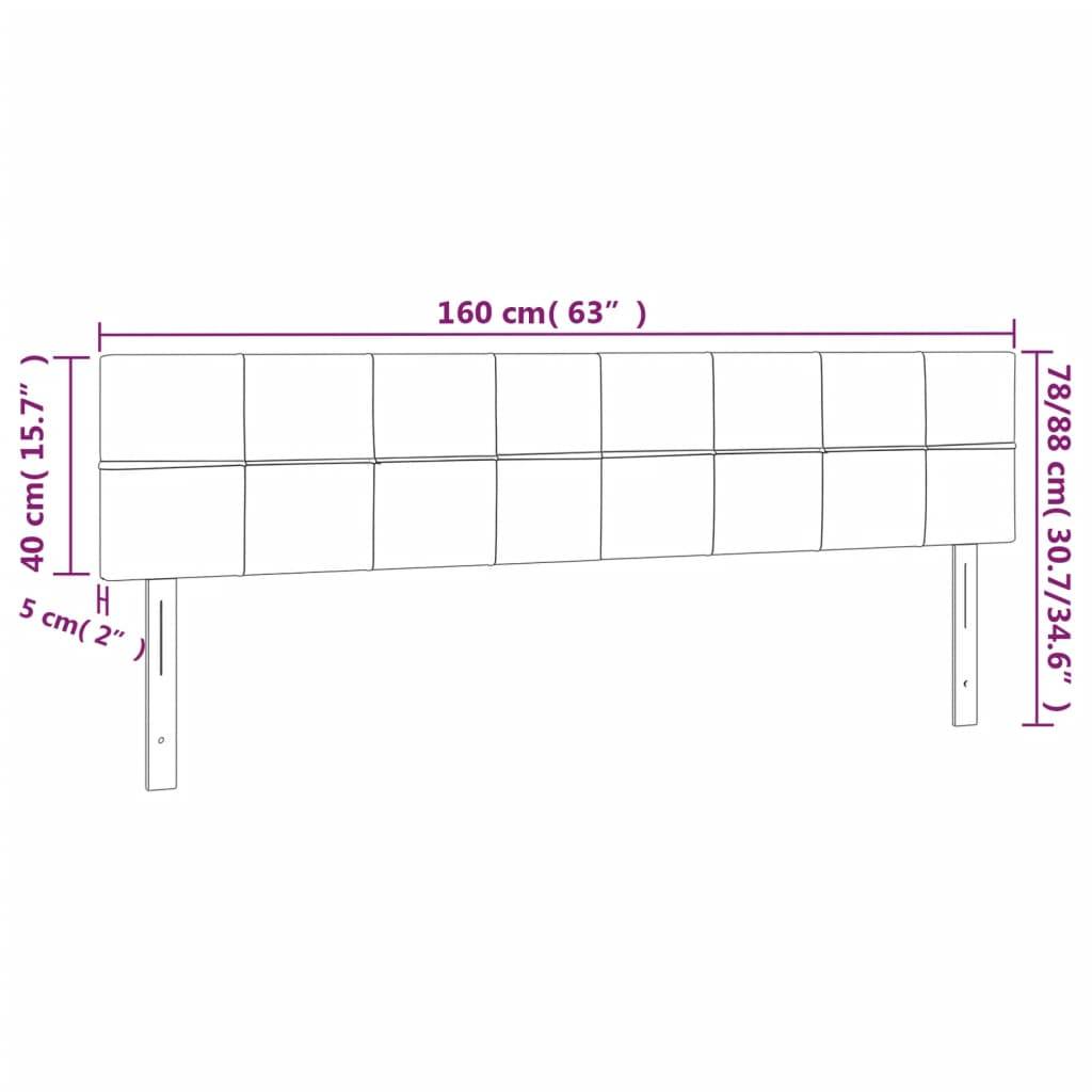 vidaXL Kopfteile 2 Stk. Hellgrau 80x5x78/88 cm Stoff