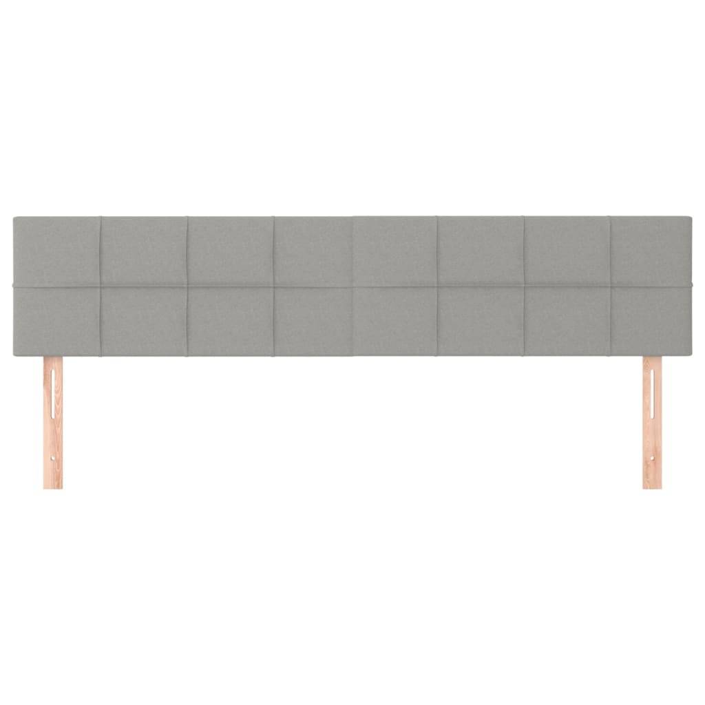 vidaXL Kopfteile 2 Stk. Hellgrau 80x5x78/88 cm Stoff