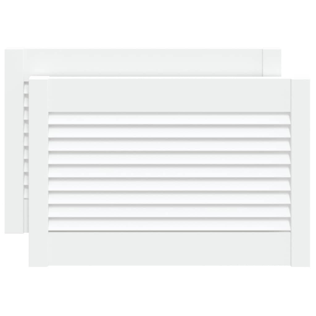 vidaXL Schranktüren Lamellen-Design 2 Stk Weiß 39,5x59,4 cm Massivholz