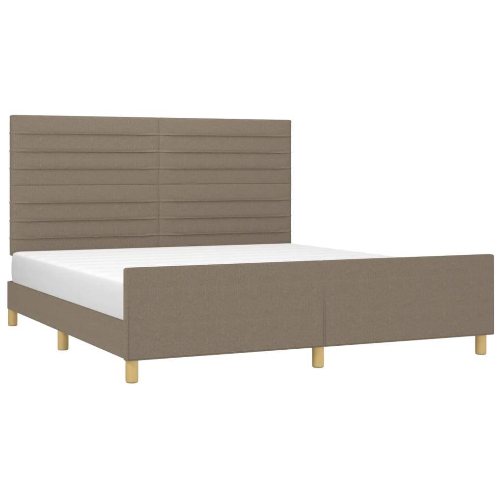 vidaXL Bettgestell ohne Matratze Taupe 180x200 cm Stoff