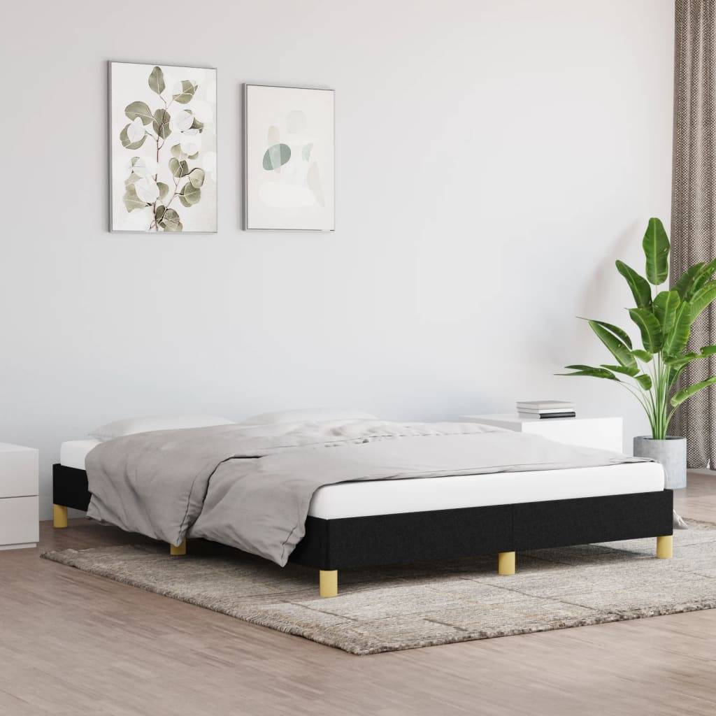 vidaXL Bettgestell ohne Matratze Schwarz 140x200 cm Stoff