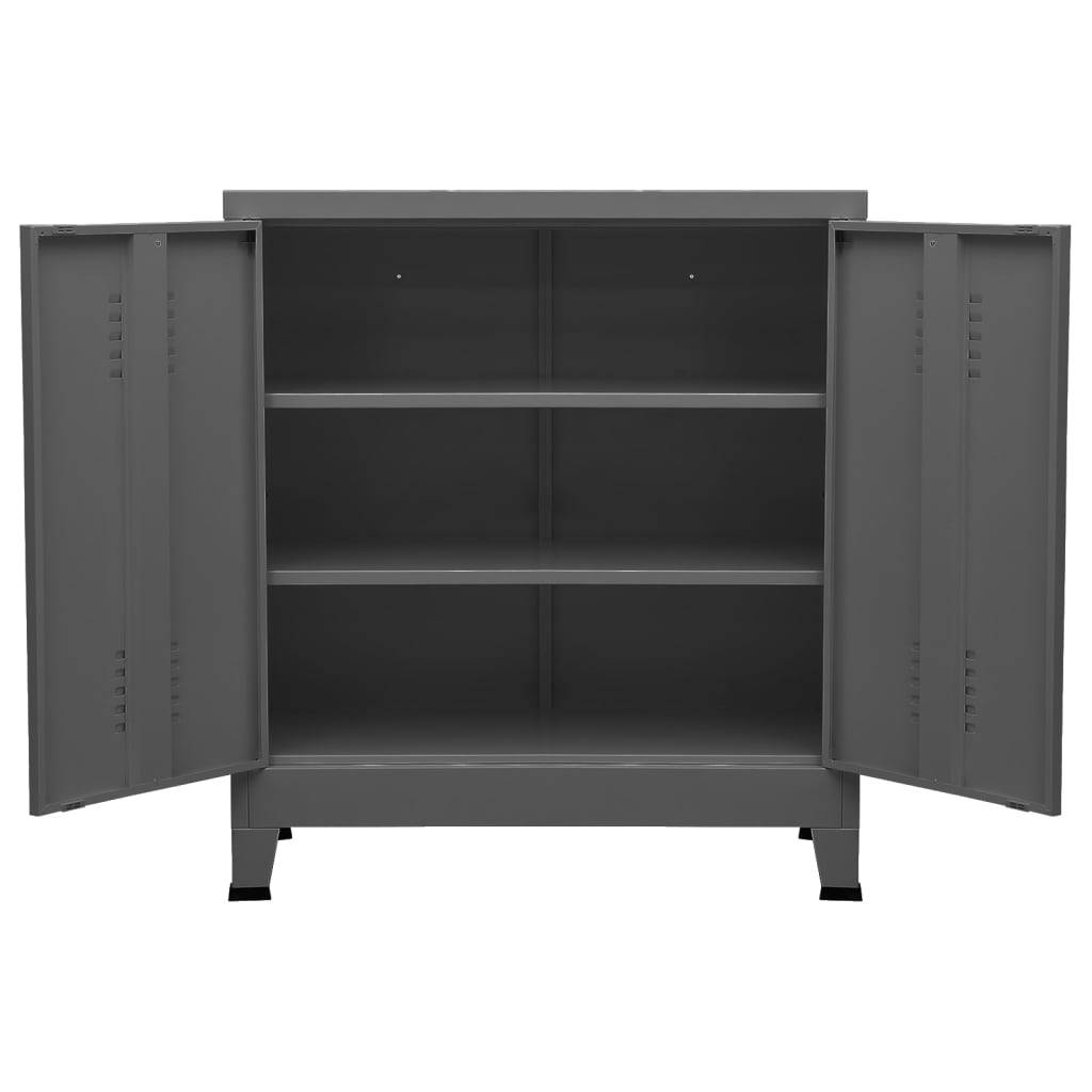 vidaXL Aufbewahrungstruhe Industrial Anthrazit 90x40x100 cm Stahl
