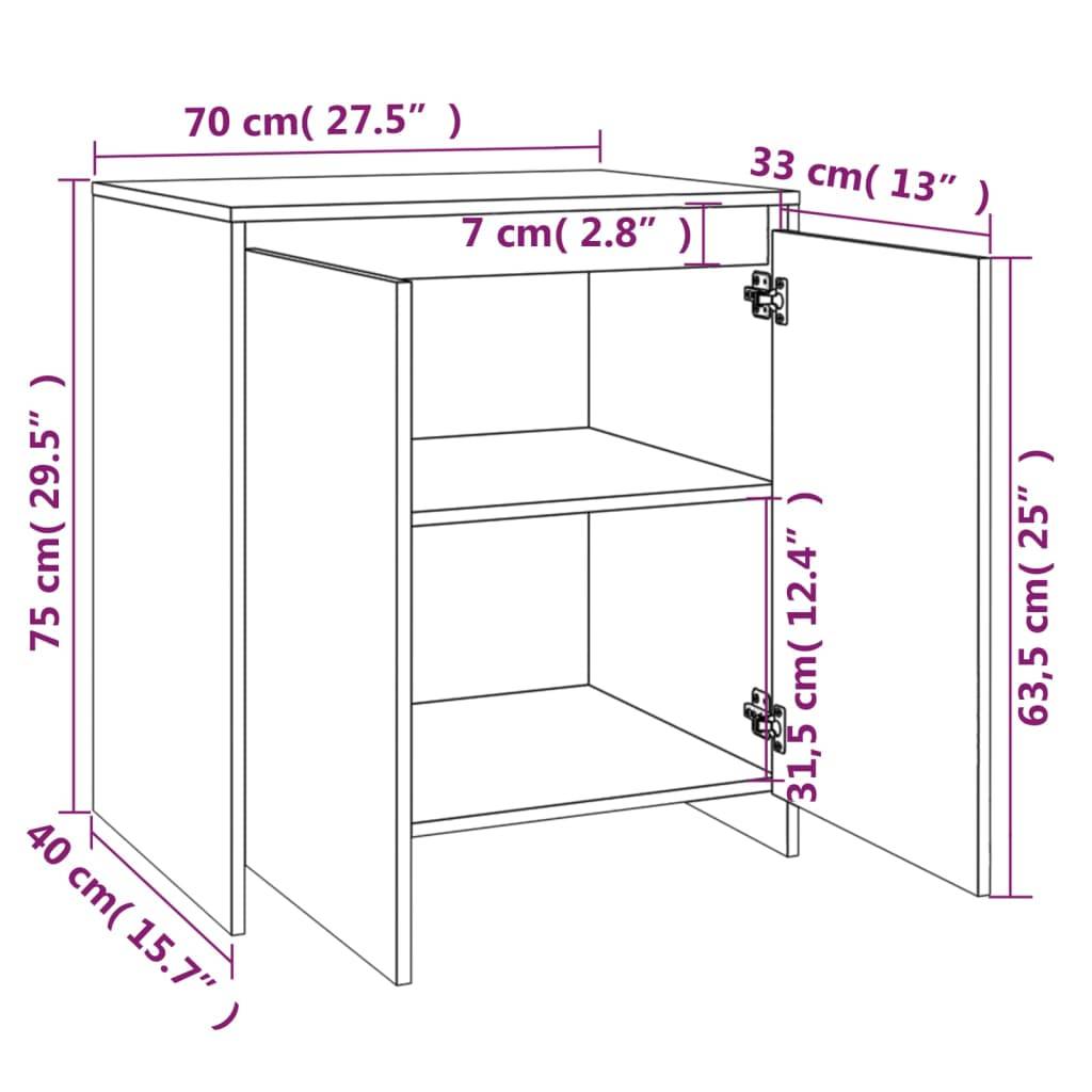 vidaXL 3-tlg. Sideboard Weiß Holzwerkstoff