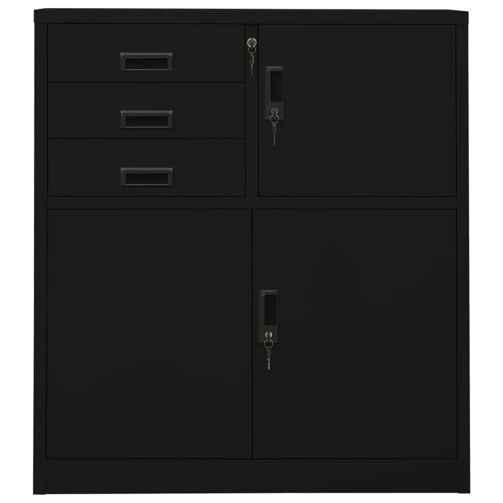 vidaXL Büroschrank Schwarz 90x40x102 cm Stahl
