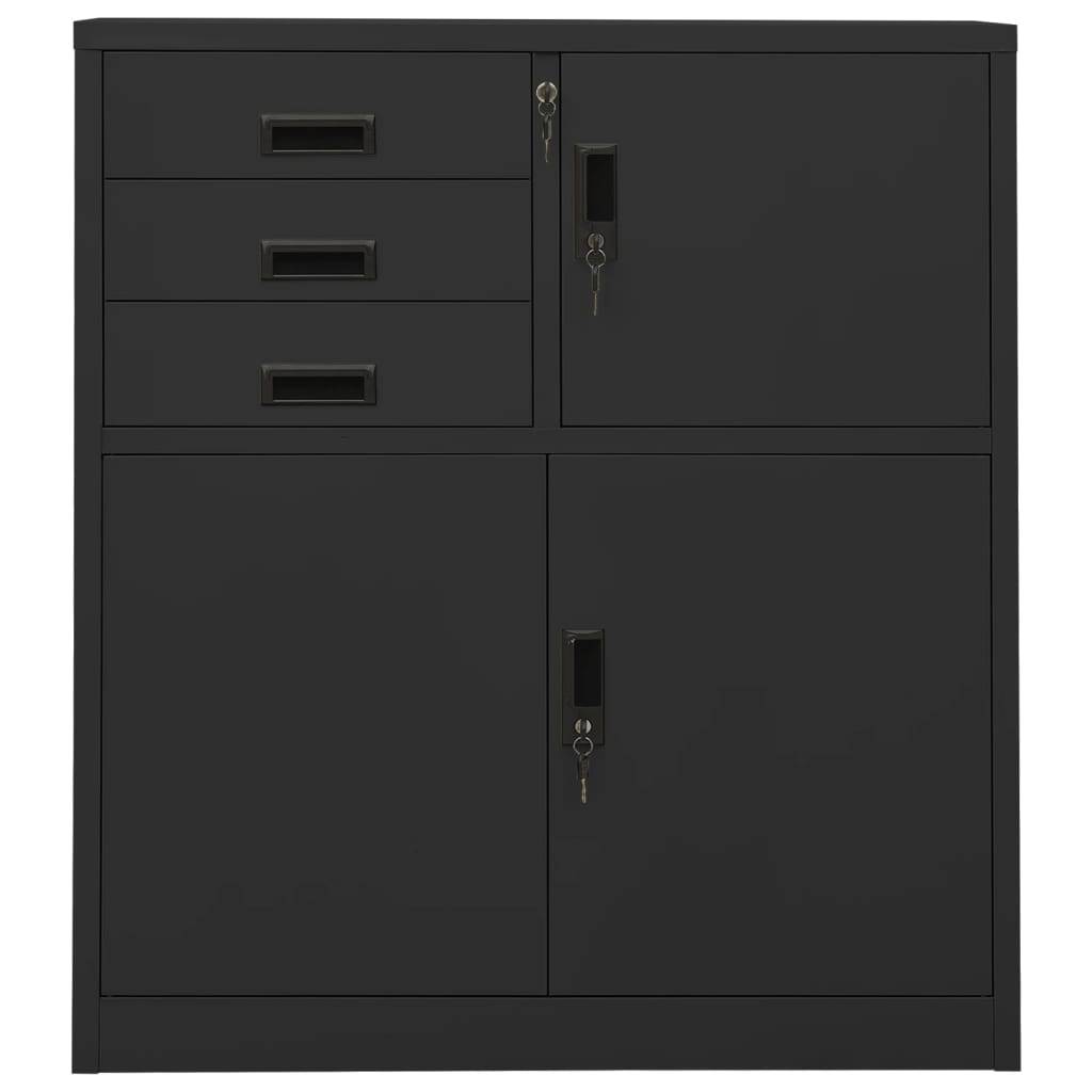 vidaXL Büroschrank Anthrazit 90x40x102 cm Stahl