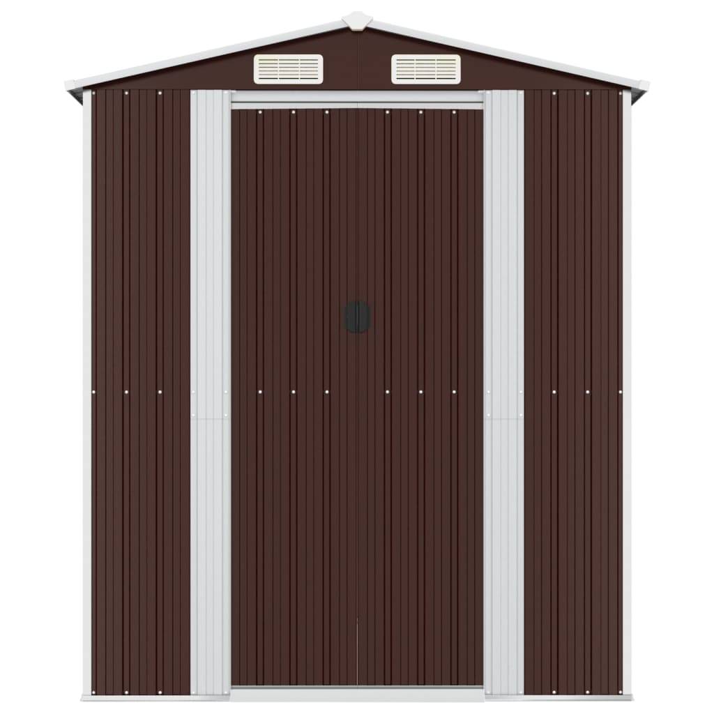 vidaXL Geräteschuppen Dunkelbraun 192x274x223 cm Verzinkter Stahl