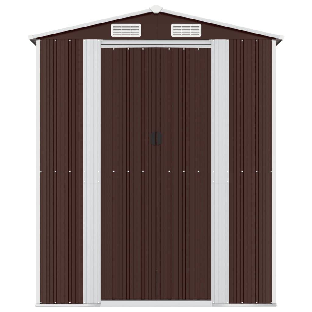 vidaXL Geräteschuppen Dunkelbraun 192x855x223 cm Verzinkter Stahl