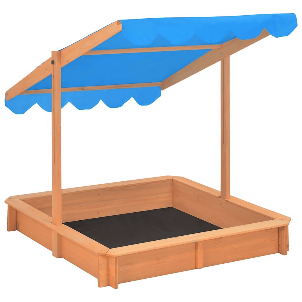 vidaXL Sandkasten mit Verstellbarem Dach Tannenholz 115x115x115 cm