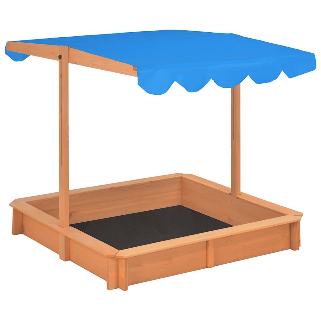 vidaXL Sandkasten mit Verstellbarem Dach Tannenholz 115x115x115 cm