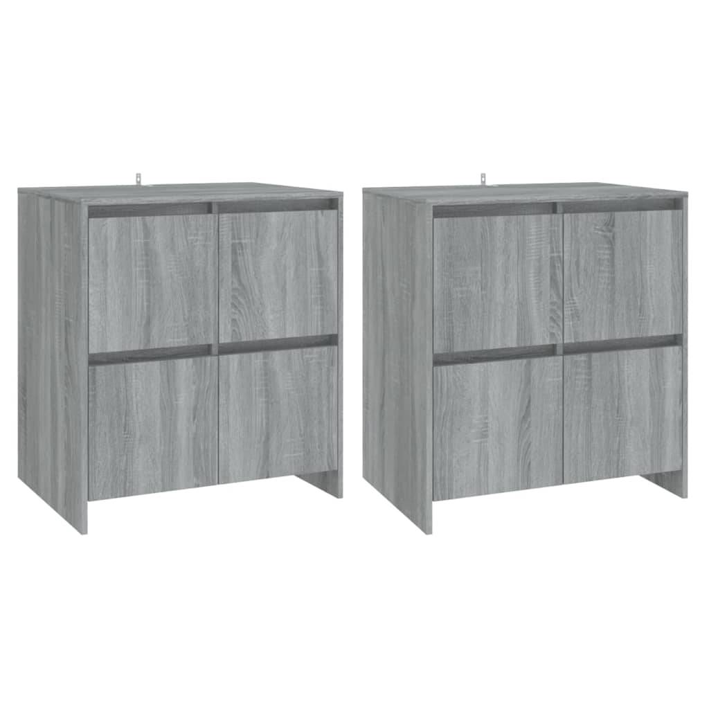 vidaXL Sideboards 2 Stk. Grau Sonoma 70x41x75 cm Holzwerkstoff