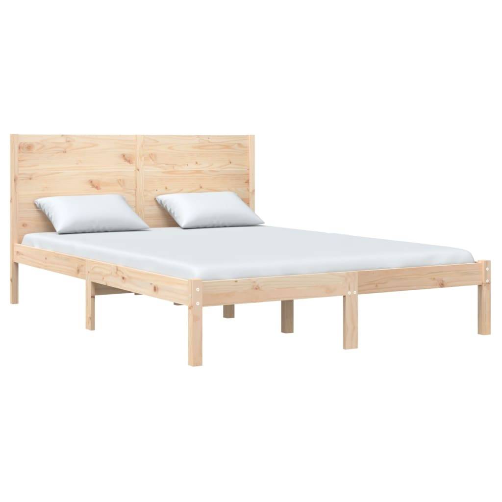 vidaXL Massivholzbett 135x190 cm