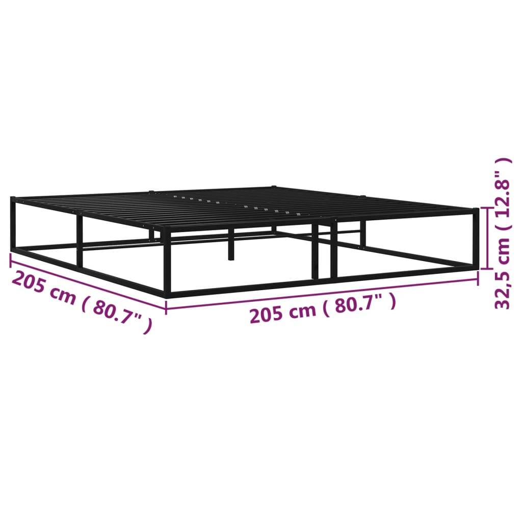 vidaXL Bettgestell Schwarz Metall 200x200 cm