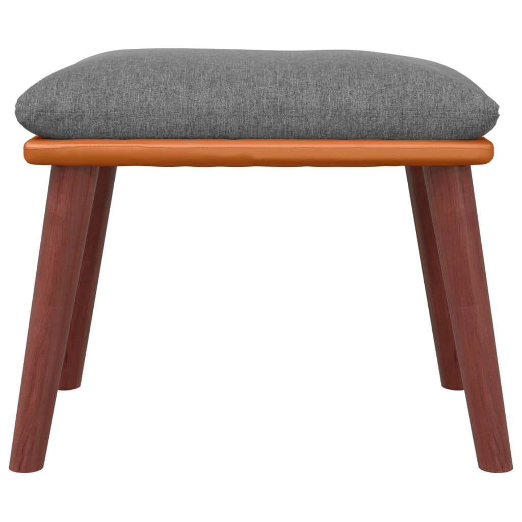 vidaXL Fußhocker Hellgrau 45x29,5x35 cm Stoff und Kunstleder