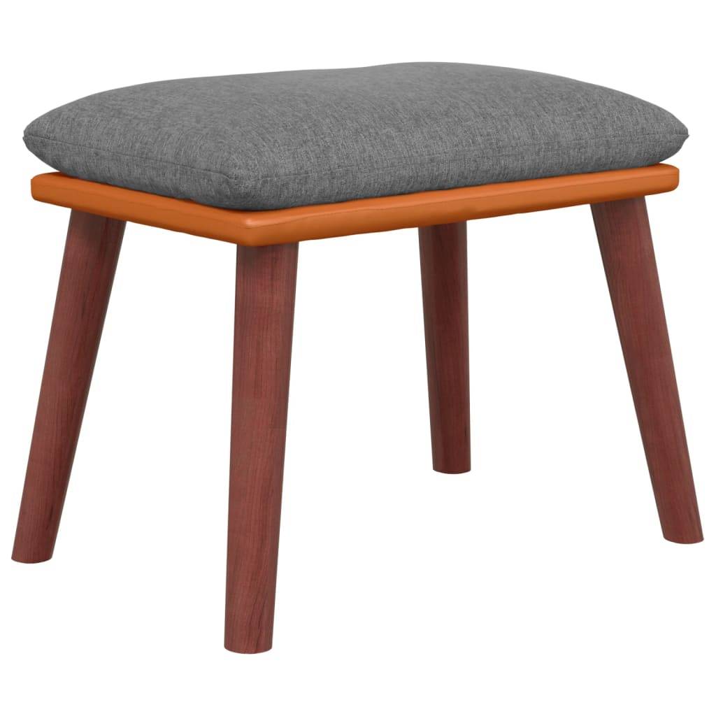 vidaXL Fußhocker Hellgrau 45x29,5x35 cm Stoff und Kunstleder