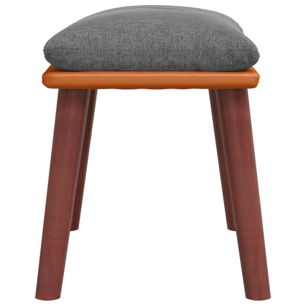 vidaXL Fußhocker Hellgrau 45x29,5x35 cm Stoff und Kunstleder
