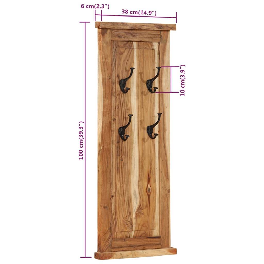 vidaXL Garderoben 2 Stk. Massivholz Akazie 38x100 cm