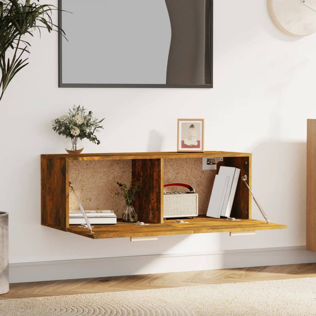 vidaXL Wandschrank Räuchereiche 100x36,5x35 cm Holzwerkstoff