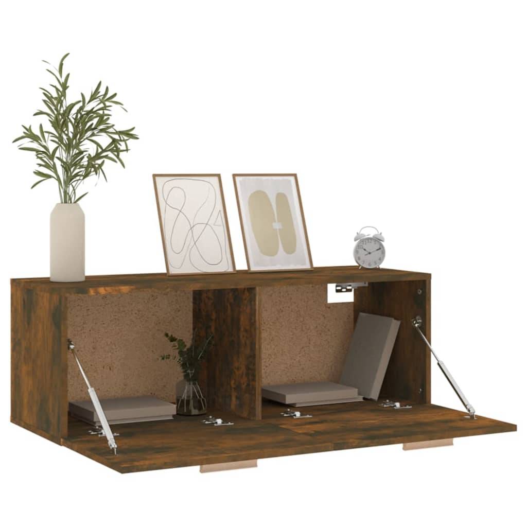 vidaXL Wandschrank Räuchereiche 100x36,5x35 cm Holzwerkstoff