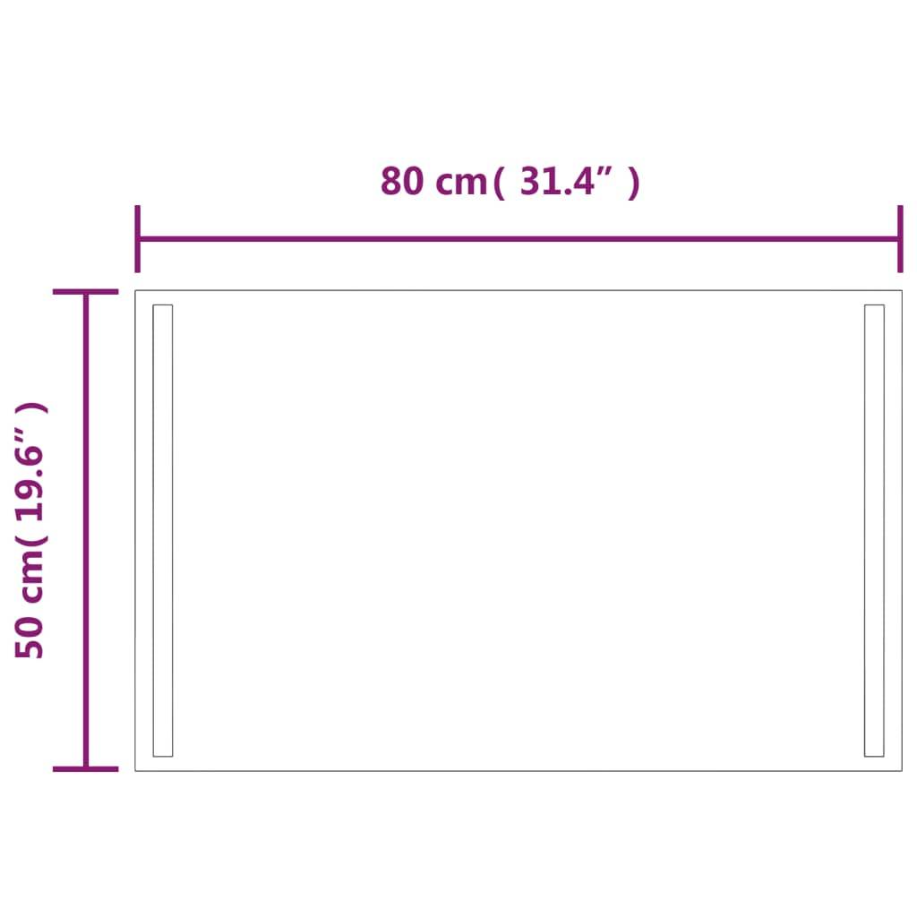 vidaXL LED-Badspiegel 50x80 cm