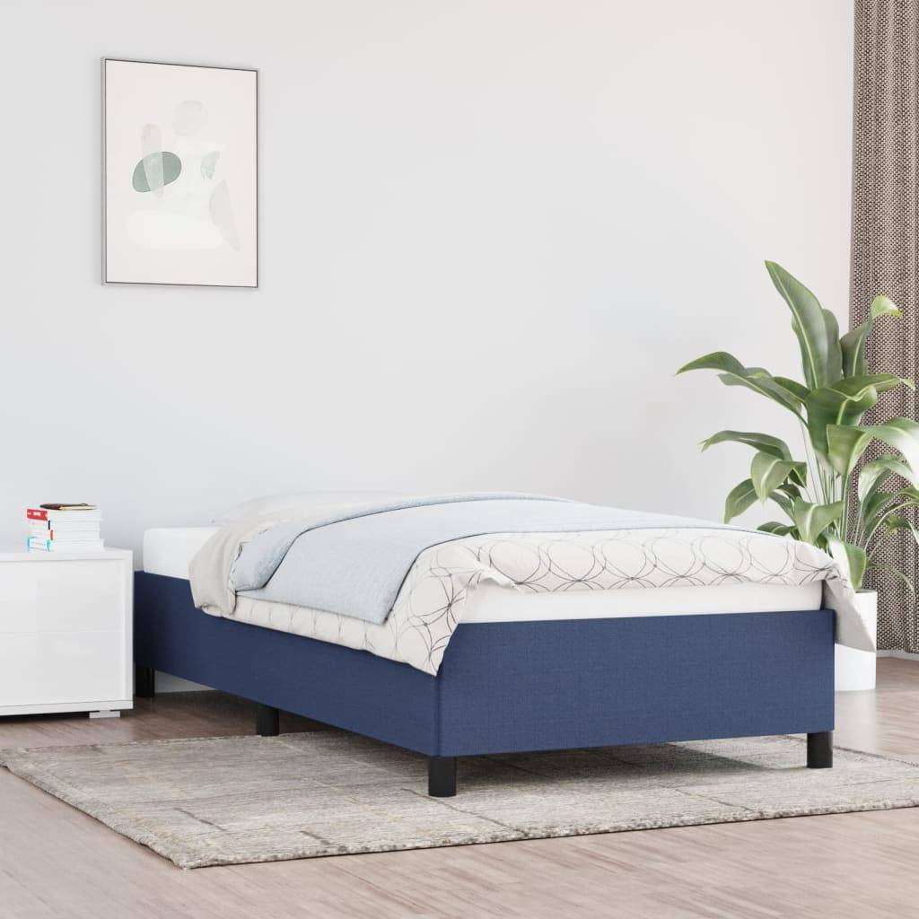 vidaXL Bettgestell ohne Matratze Blau 100x200 cm Stoff