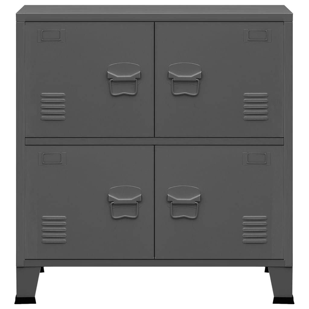 vidaXL Aufbewahrungstruhe Industrial Anthrazit 75x40x80 cm Stahl