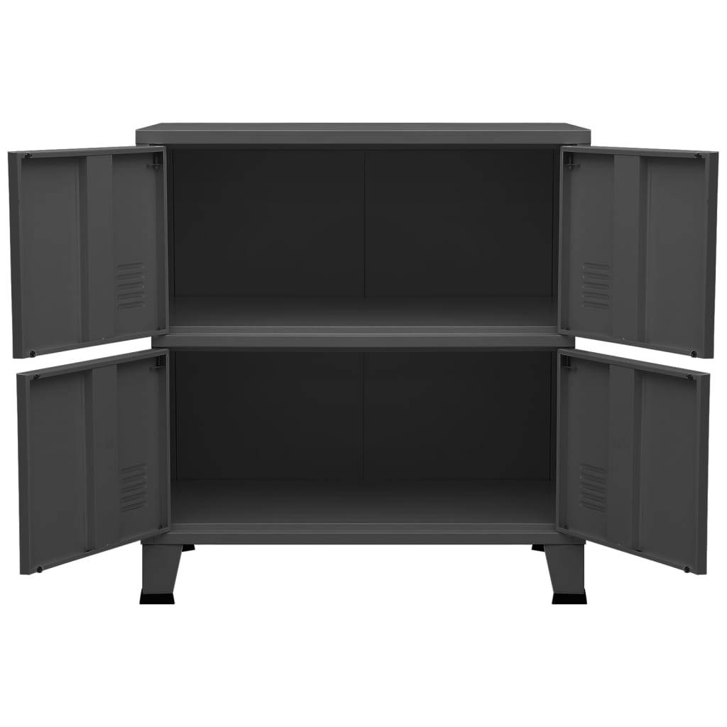 vidaXL Aufbewahrungstruhe Industrial Anthrazit 75x40x80 cm Stahl