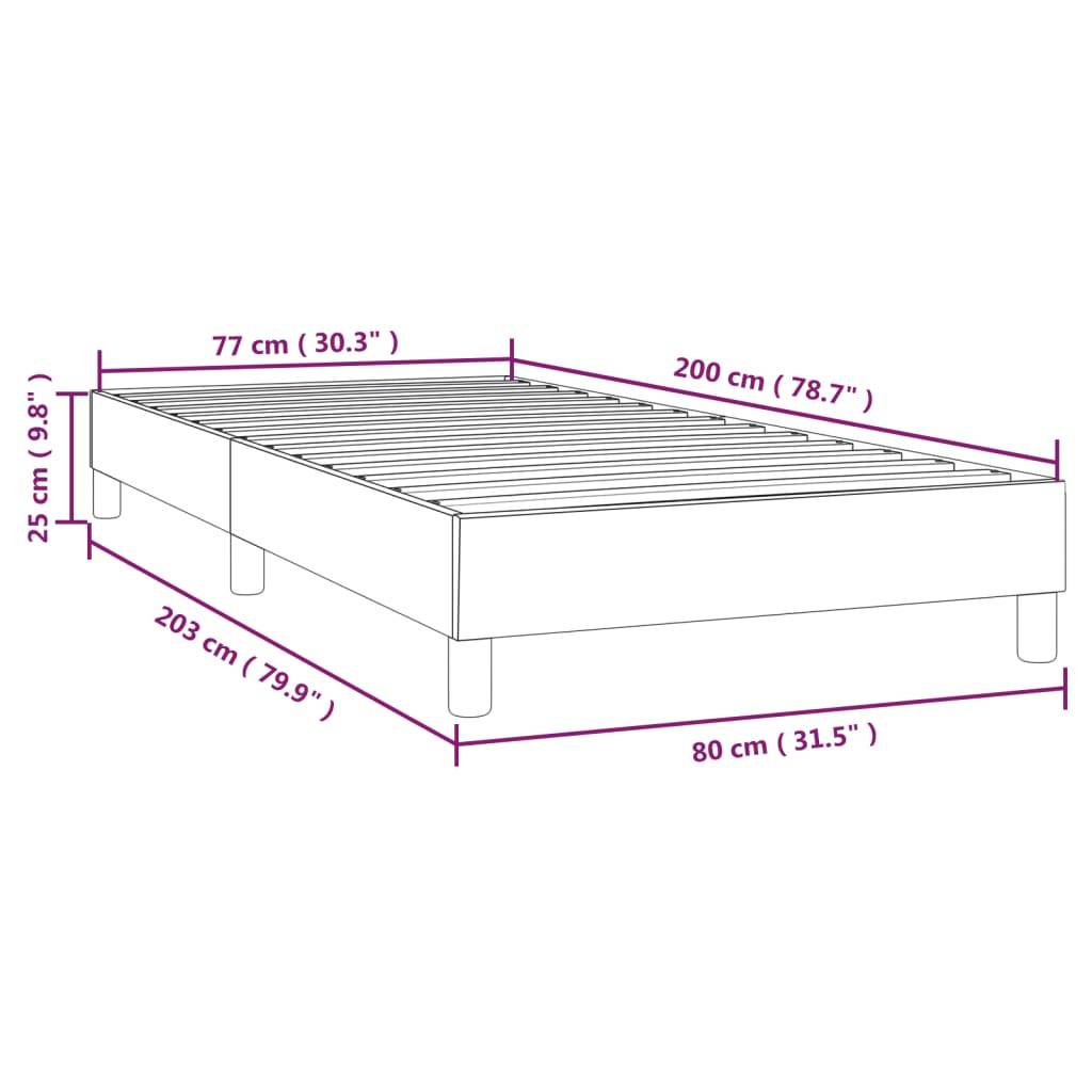 vidaXL Bettgestell ohne Matratze Dunkelgrau 80x200 cm Stoff