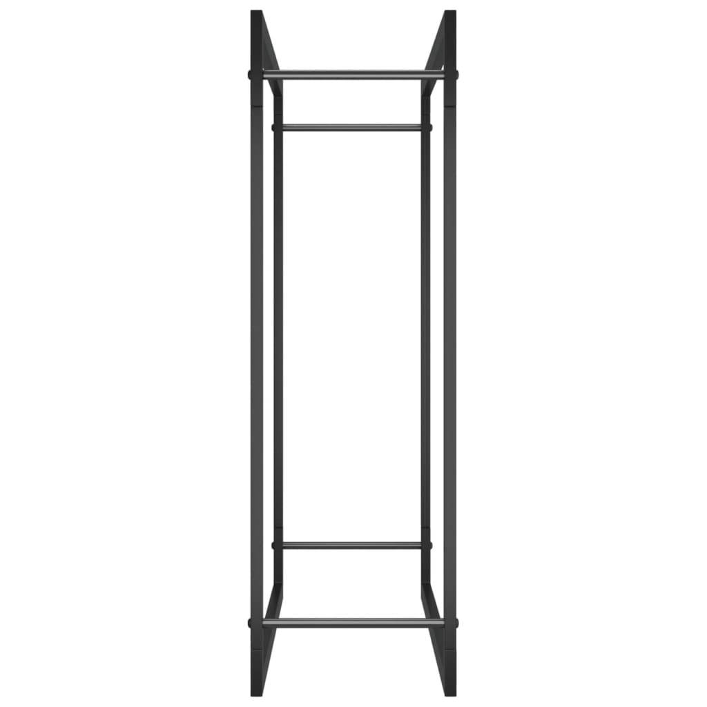 vidaXL Brennholzregal Mattschwarz 80x28x86 cm Stahl