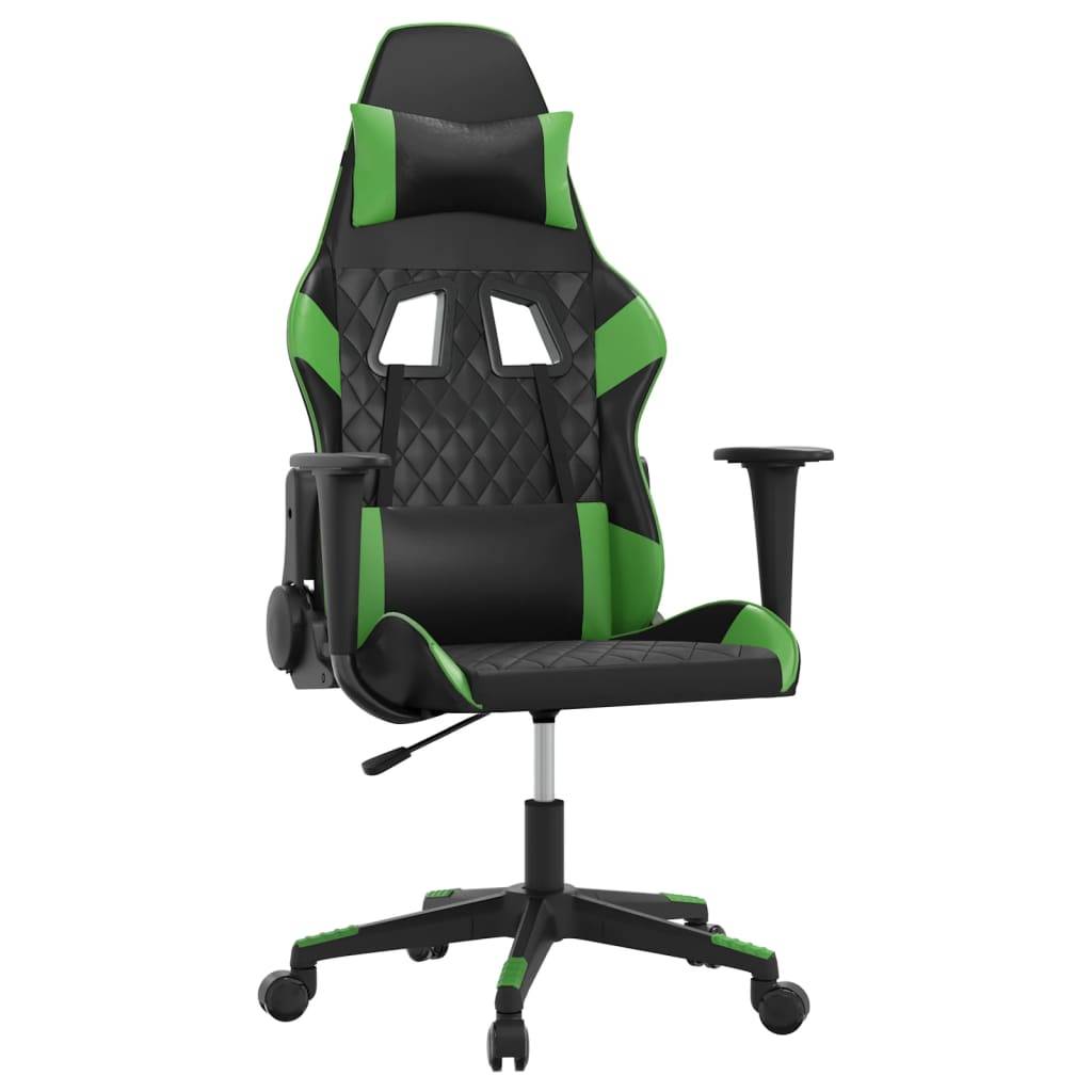 vidaXL Gaming-Stuhl Schwarz und Grün Kunstleder