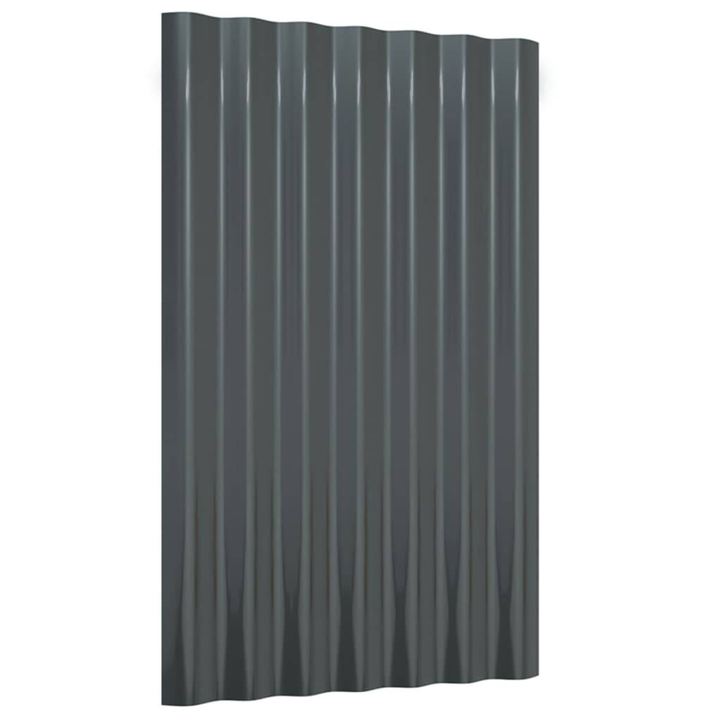 vidaXL Dachpaneele 12 Stk Pulverbeschichteter Stahl Anthrazit 60x36 cm