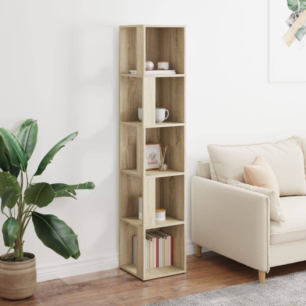 vidaXL Eckregal Sonoma-Eiche 33x33x164,5 cm Holzwerkstoff