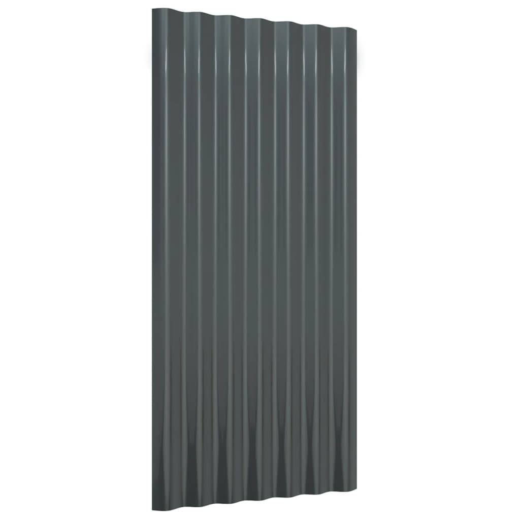 vidaXL Dachpaneele 36 Stk. Pulverbeschichteter Stahl Anthrazit 80x36cm