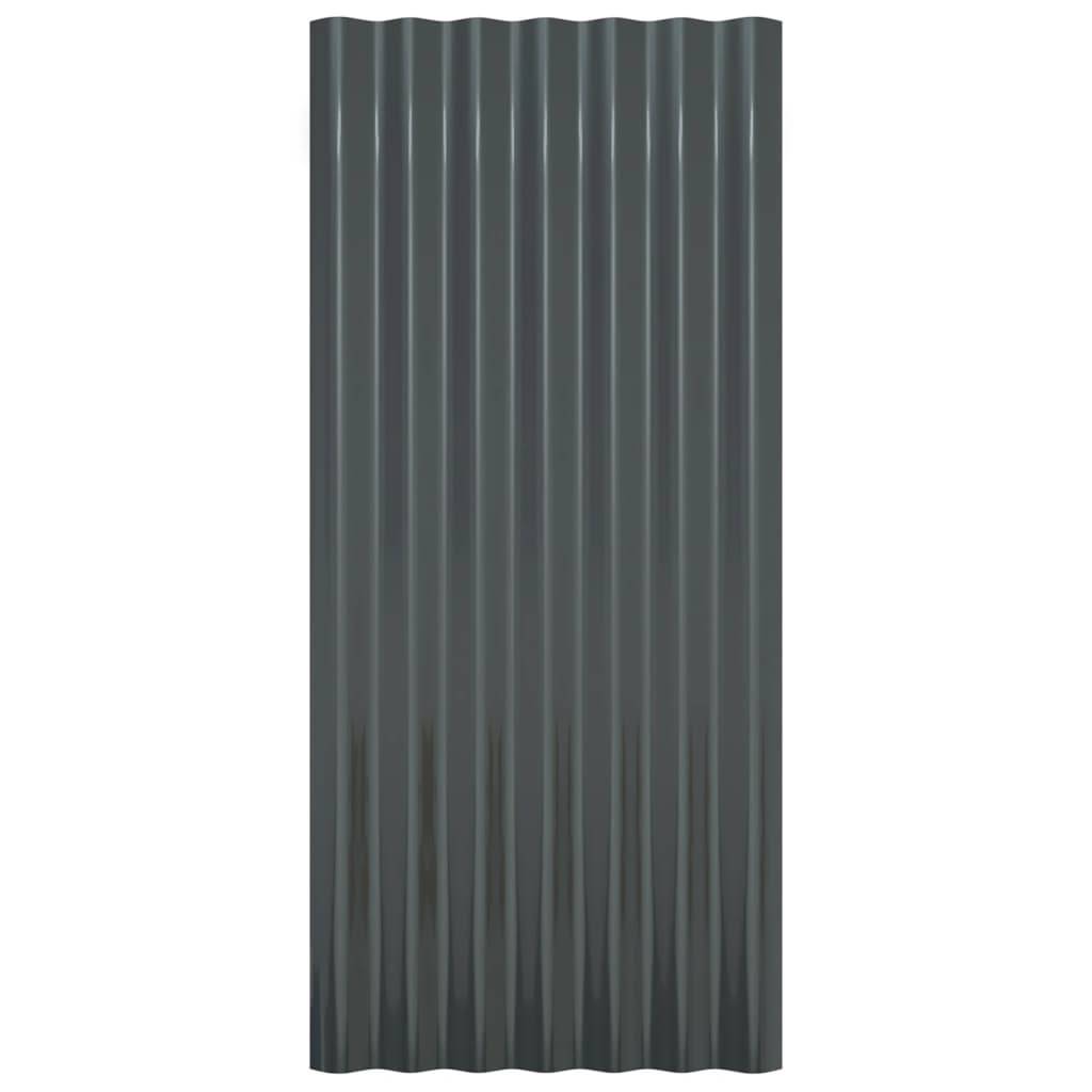 vidaXL Dachpaneele 36 Stk. Pulverbeschichteter Stahl Anthrazit 80x36cm