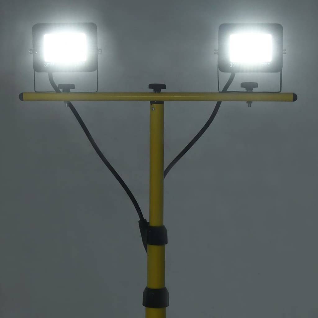 vidaXL LED-Fluter mit Stativ 2x30 W Kaltweiß