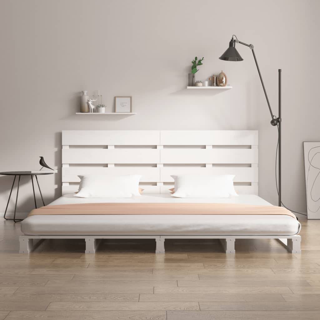 vidaXL Massivholzbett ohne Matratze Weiß 160x200 Kiefernholz