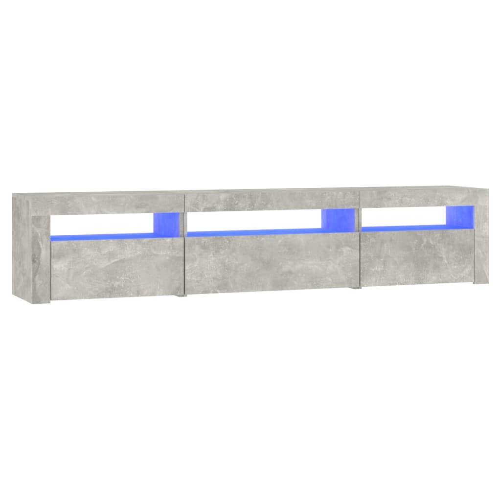 vidaXL TV-Schrank mit LED-Leuchten Betongrau 195x35x40 cm