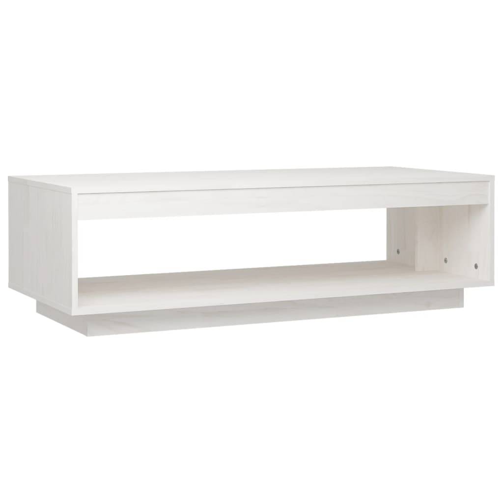 vidaXL Couchtisch Weiß 110x50x33,5 cm Massivholz Kiefer