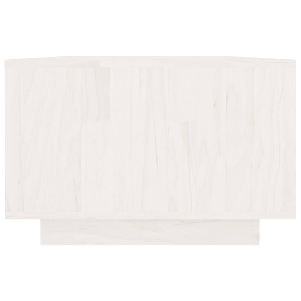 vidaXL Couchtisch Weiß 110x50x33,5 cm Massivholz Kiefer