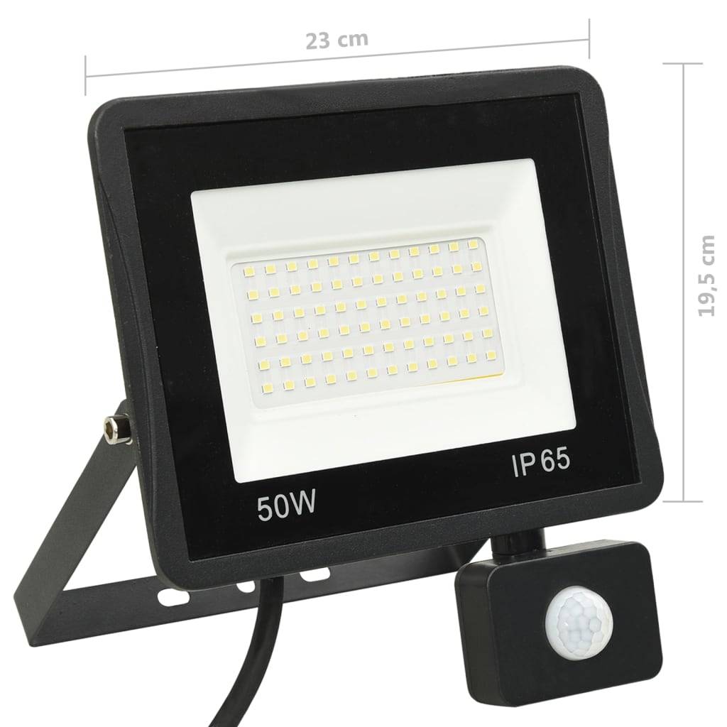 vidaXL LED-Fluter mit Sensor 50 W Kaltweiß
