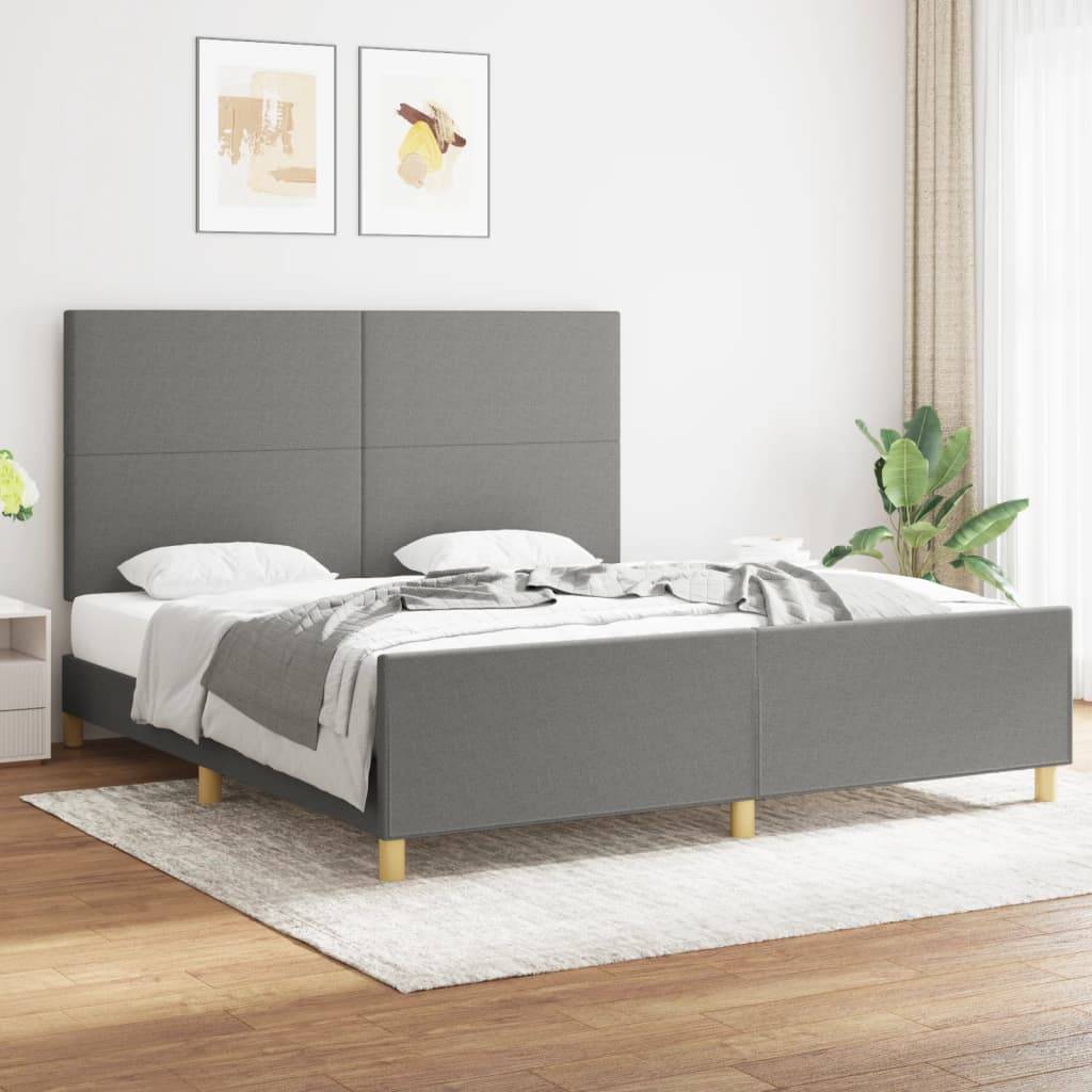 vidaXL Bettgestell ohne Matratze Dunkelgrau 180x200 cm Stoff