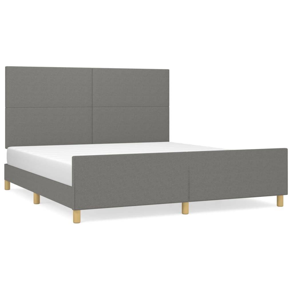vidaXL Bettgestell ohne Matratze Dunkelgrau 180x200 cm Stoff