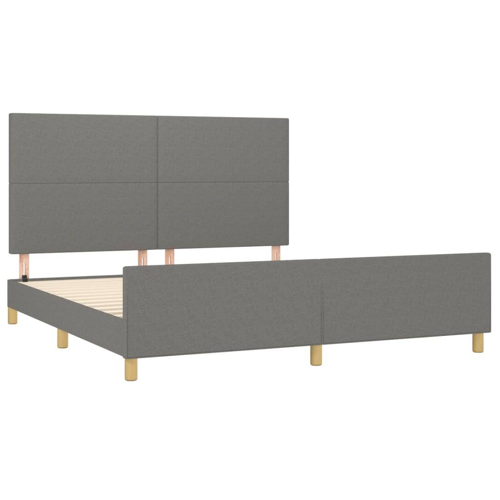 vidaXL Bettgestell ohne Matratze Dunkelgrau 180x200 cm Stoff