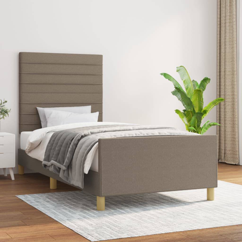 vidaXL Bettgestell ohne Matratze Taupe 80x200 cm Stoff