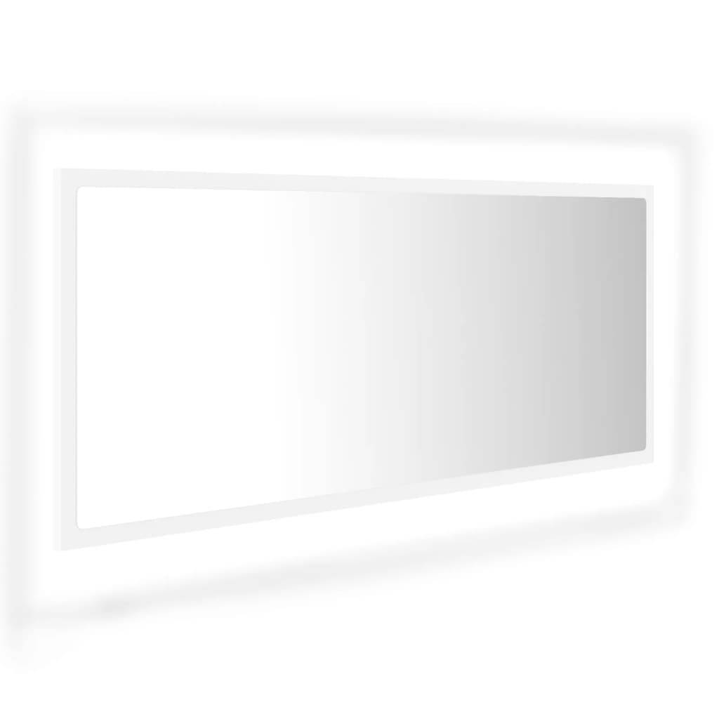 vidaXL LED-Badspiegel Weiß 100x8,5x37 cm Acryl