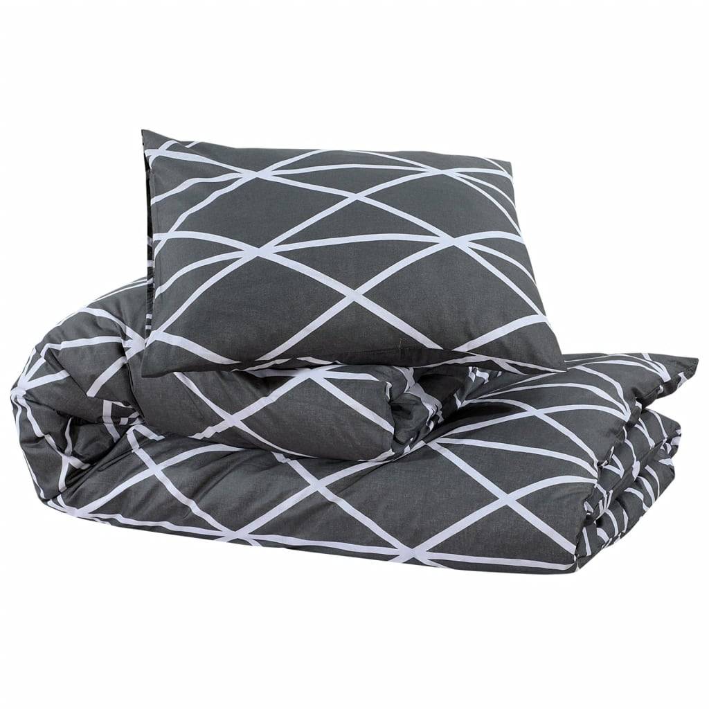 vidaXL Bettwäsche-Set Grau 240x220 cm Baumwolle